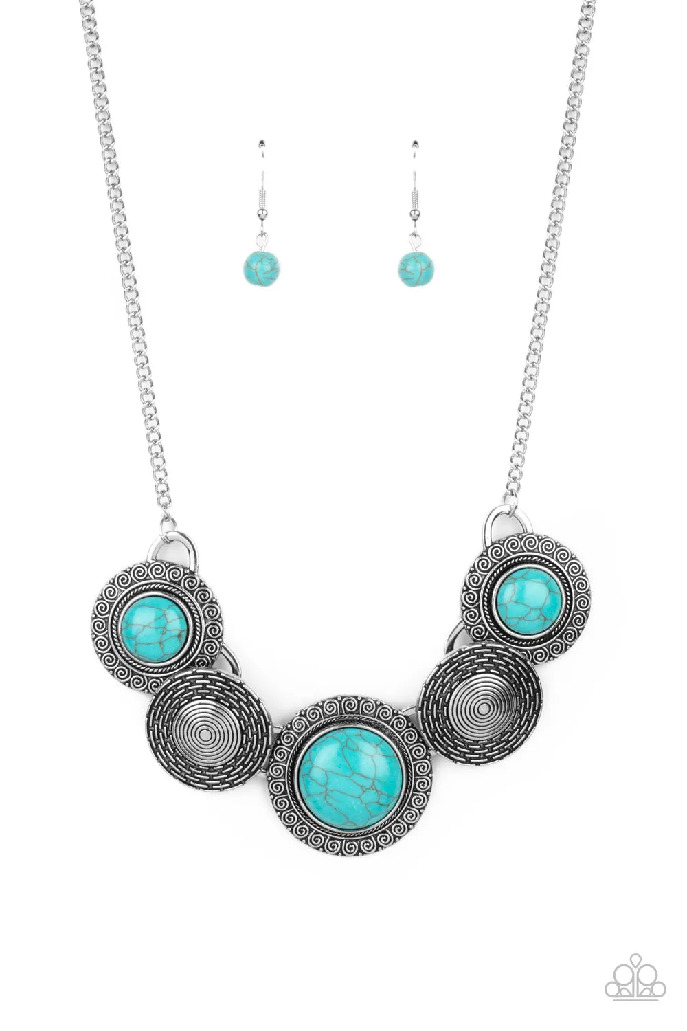 Paparazzi Canyon Cottage - Blue Turquoise Necklace