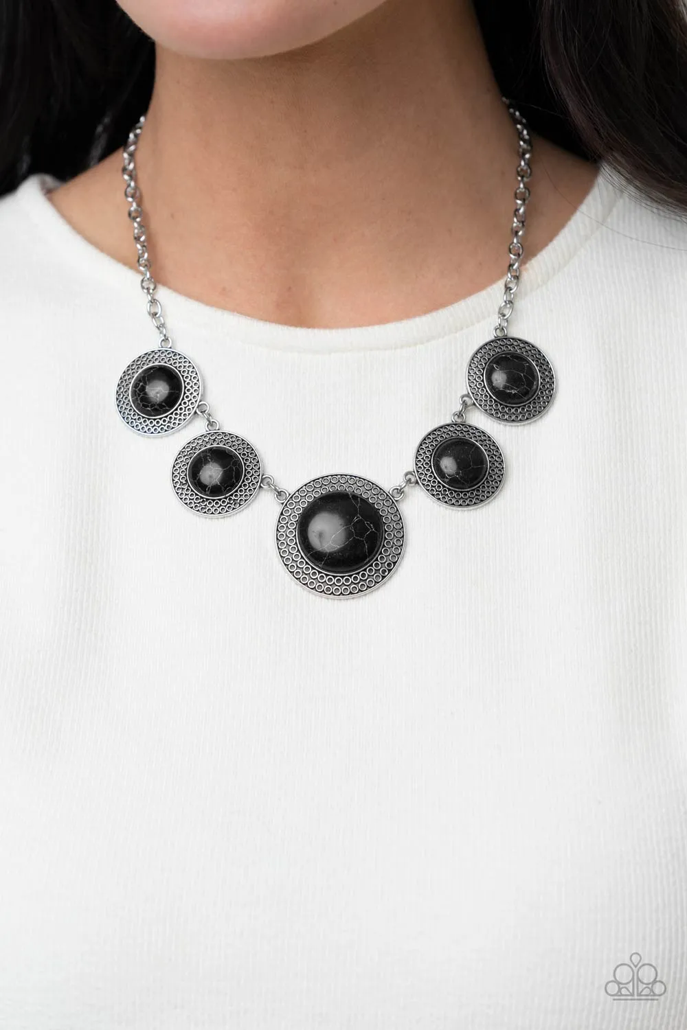 Paparazzi Circle The Wagons - Black Stone Necklace