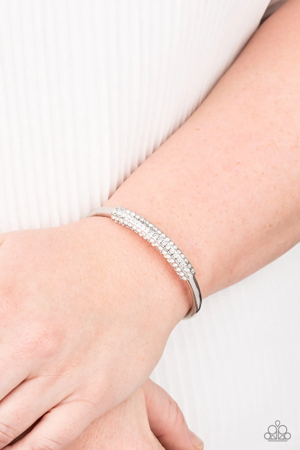 Paparazzi Day to Day Dazzle - White Cuff Bracelet