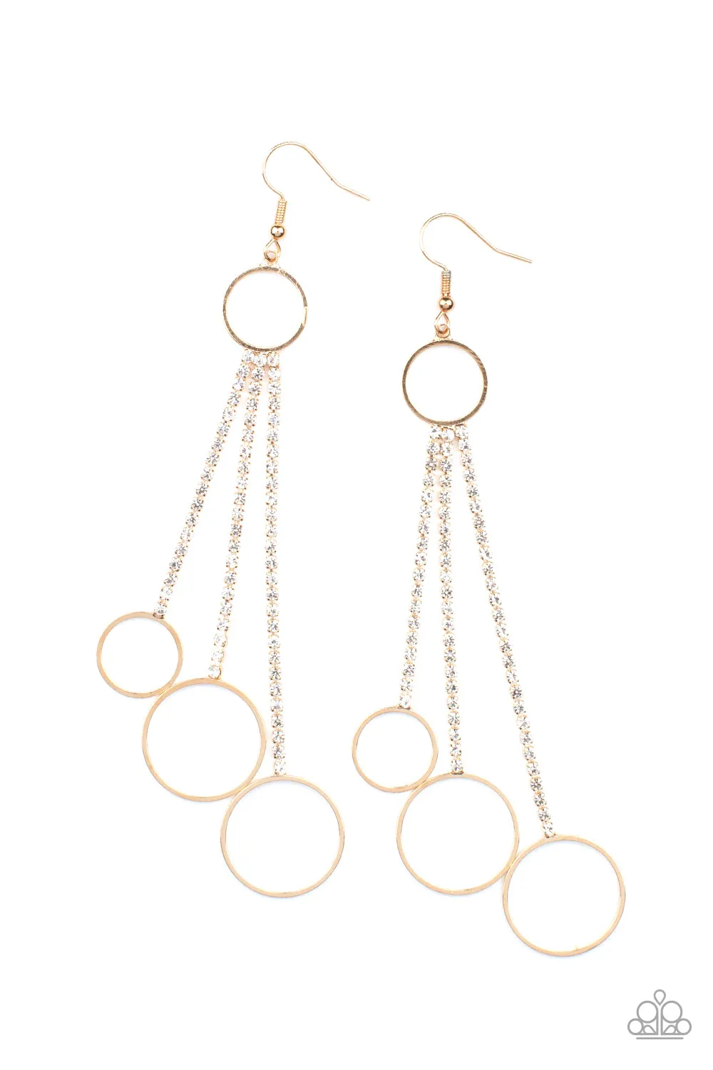 Paparazzi Demurely Dazzling - Gold Dainty Earrings