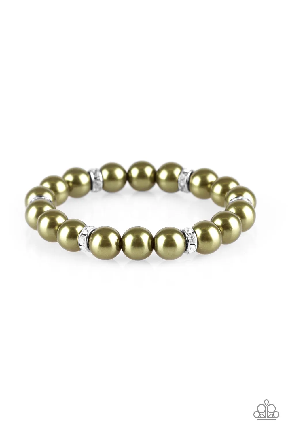 Paparazzi Exquisitely Elite Green Pearls Bracelet