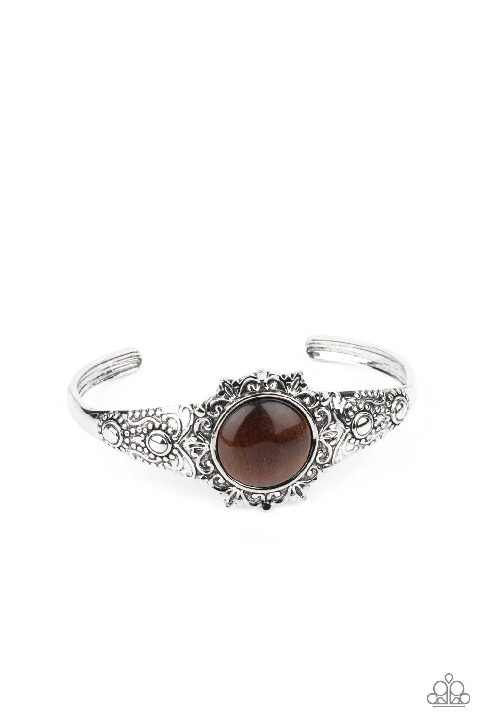 Paparazzi Extravagantly Enchanting Brown Cat's Eye Stone Bracelet