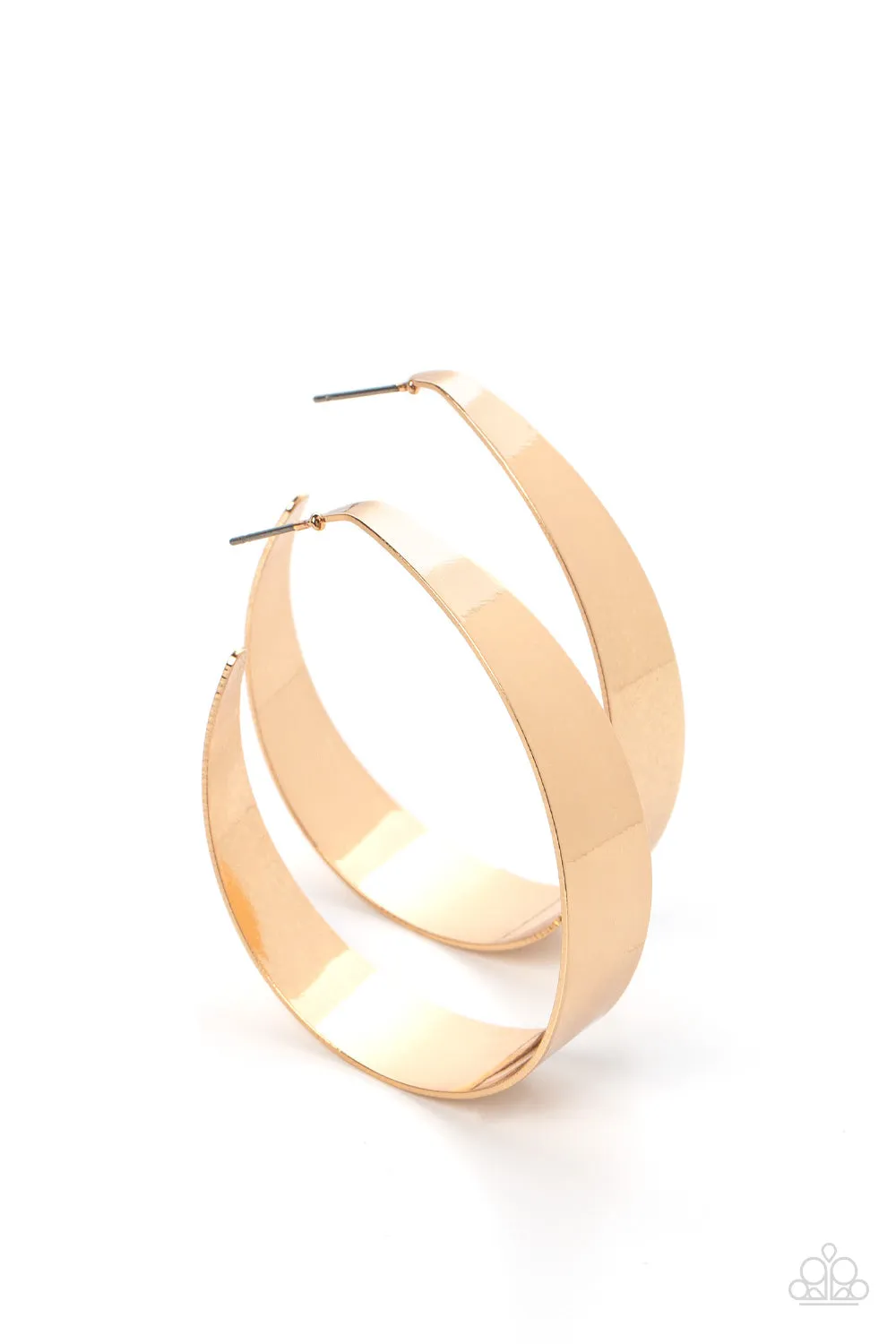 Paparazzi Flat Out Fashionable - Gold Earrings Hoop Style