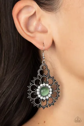 Paparazzi Floral Renaissance - Green Floral Earrings