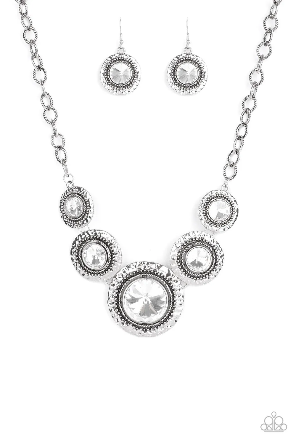 Paparazzi Global Glamour - White Statement Making Necklace