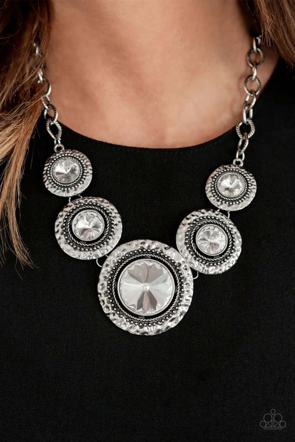 Paparazzi Global Glamour - White Statement Making Necklace