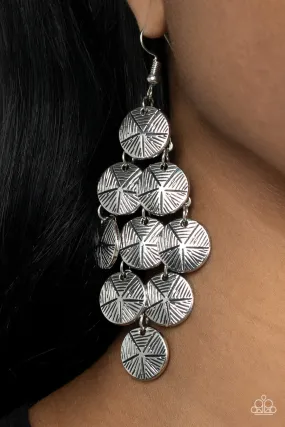 Paparazzi How CHIME Flies - Silver Earrings