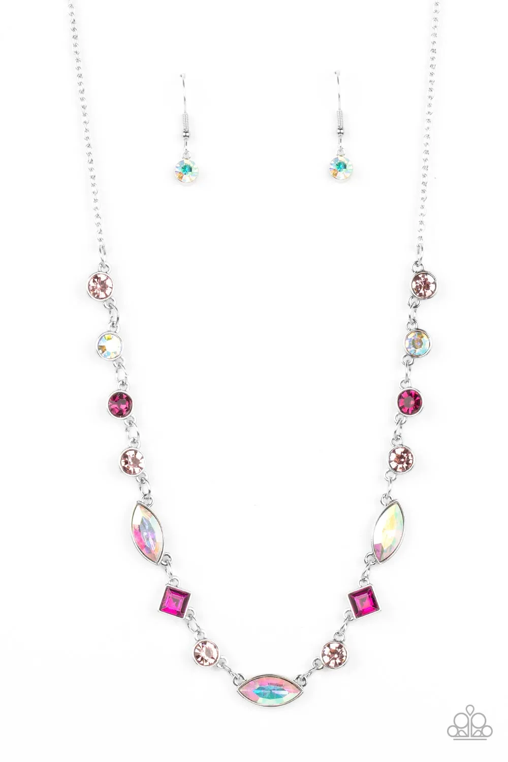 Paparazzi Irresistible HEIR-idescence - Pink Iridescent Dainty Necklace