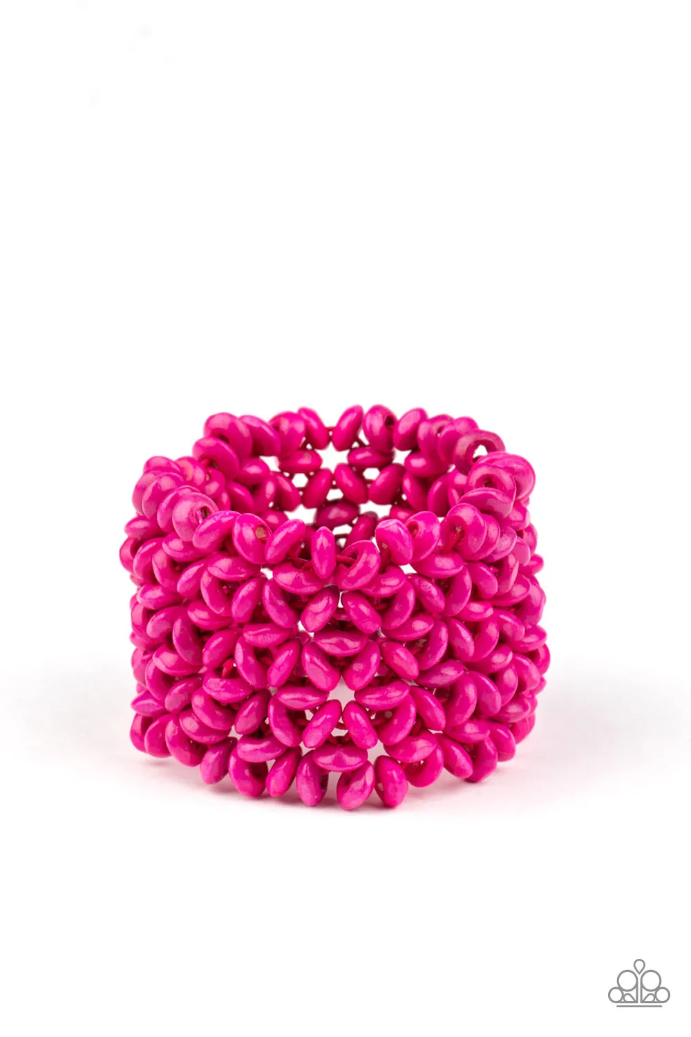 Paparazzi Island Expression - Pink Wooden Bracelet