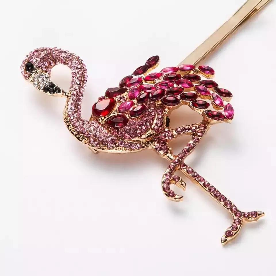 Pink Flamingo Glitz Hair Pin Set