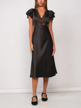 Piper Lace Trim Satin Dress