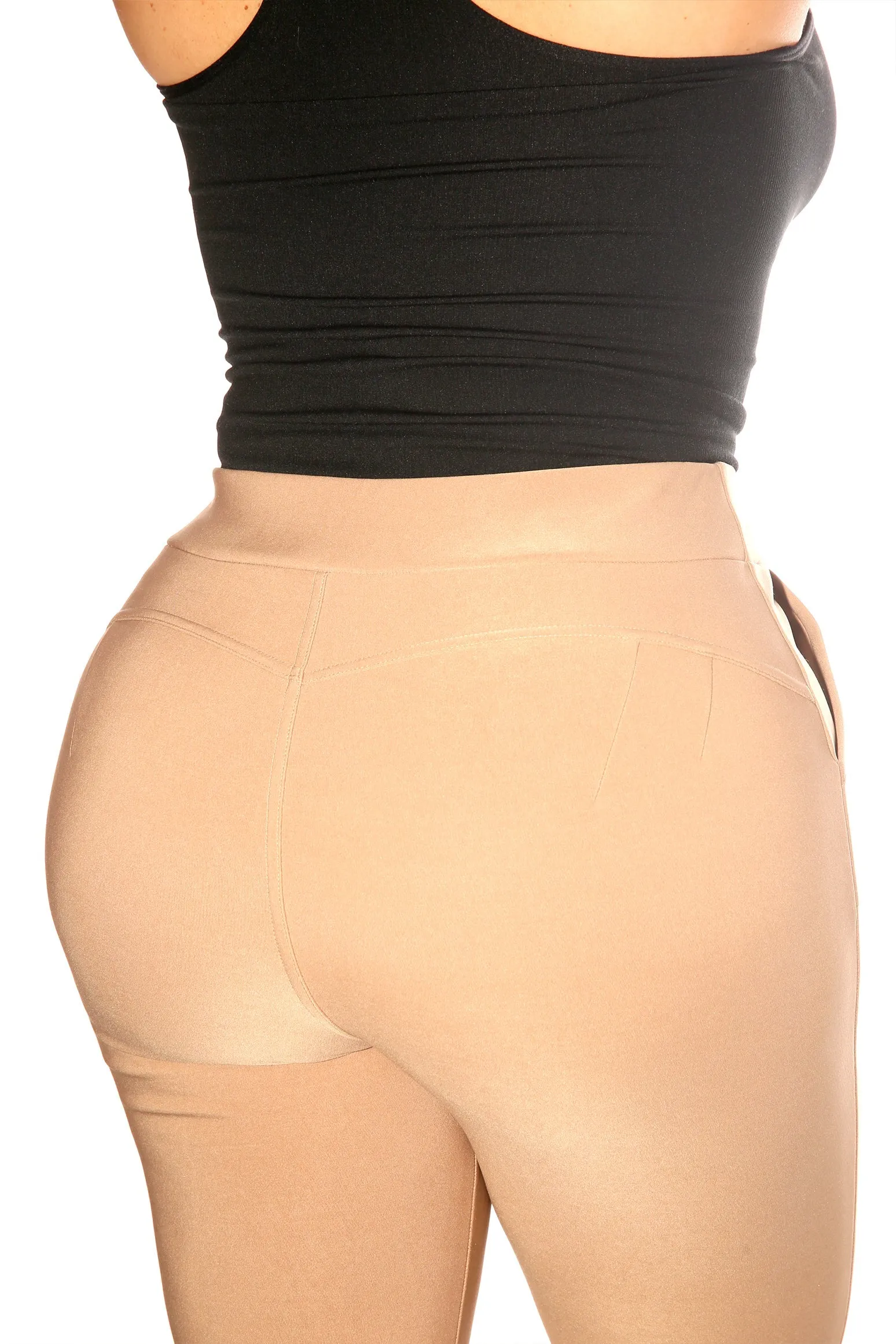 Plus Size Tummy Control Sculpting Treggings - Portobello