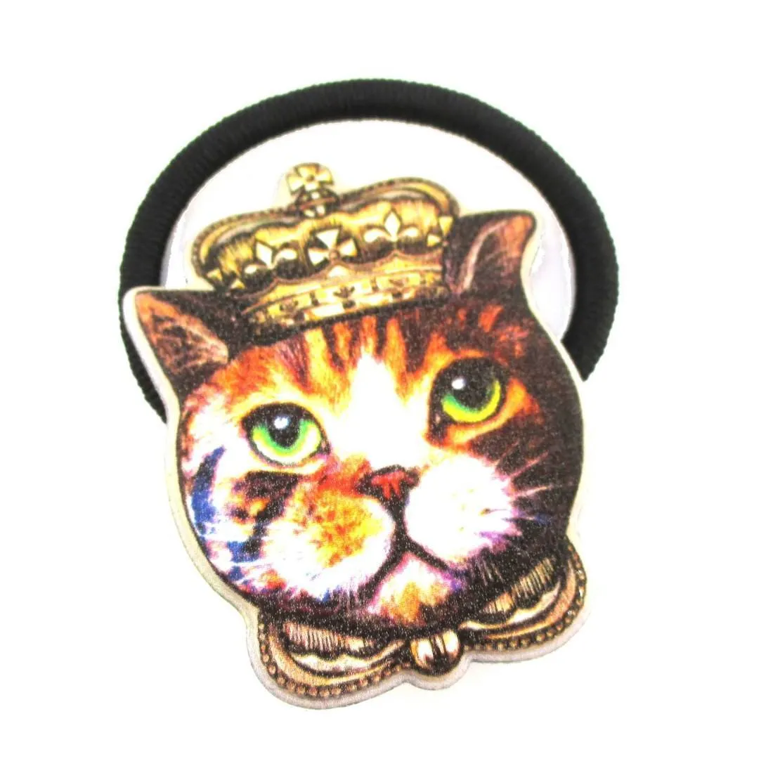 Royal Kitty Cat Wearing A Crown Shaped Glittery Hair Tie