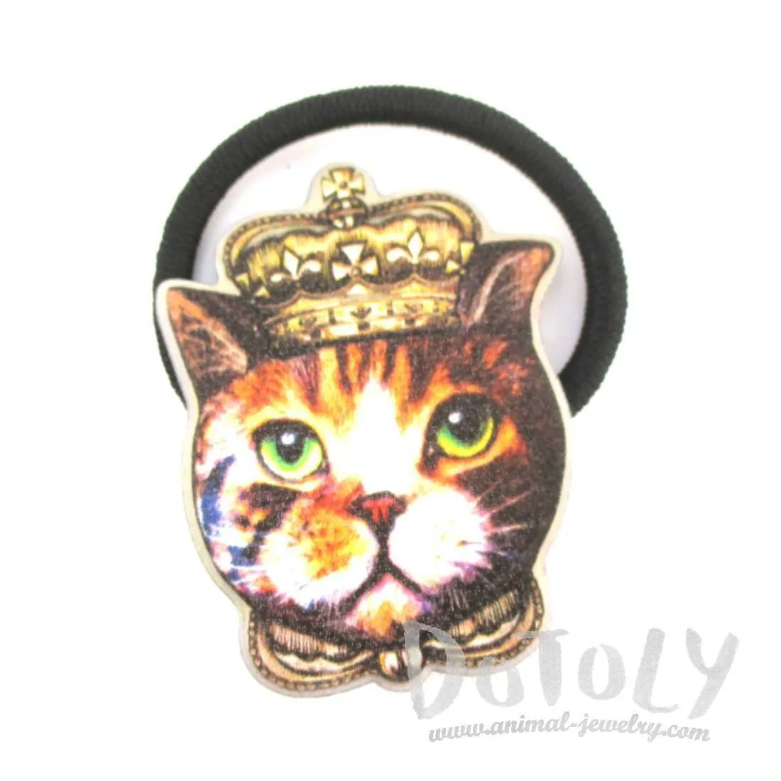 Royal Kitty Cat Wearing A Crown Shaped Glittery Hair Tie