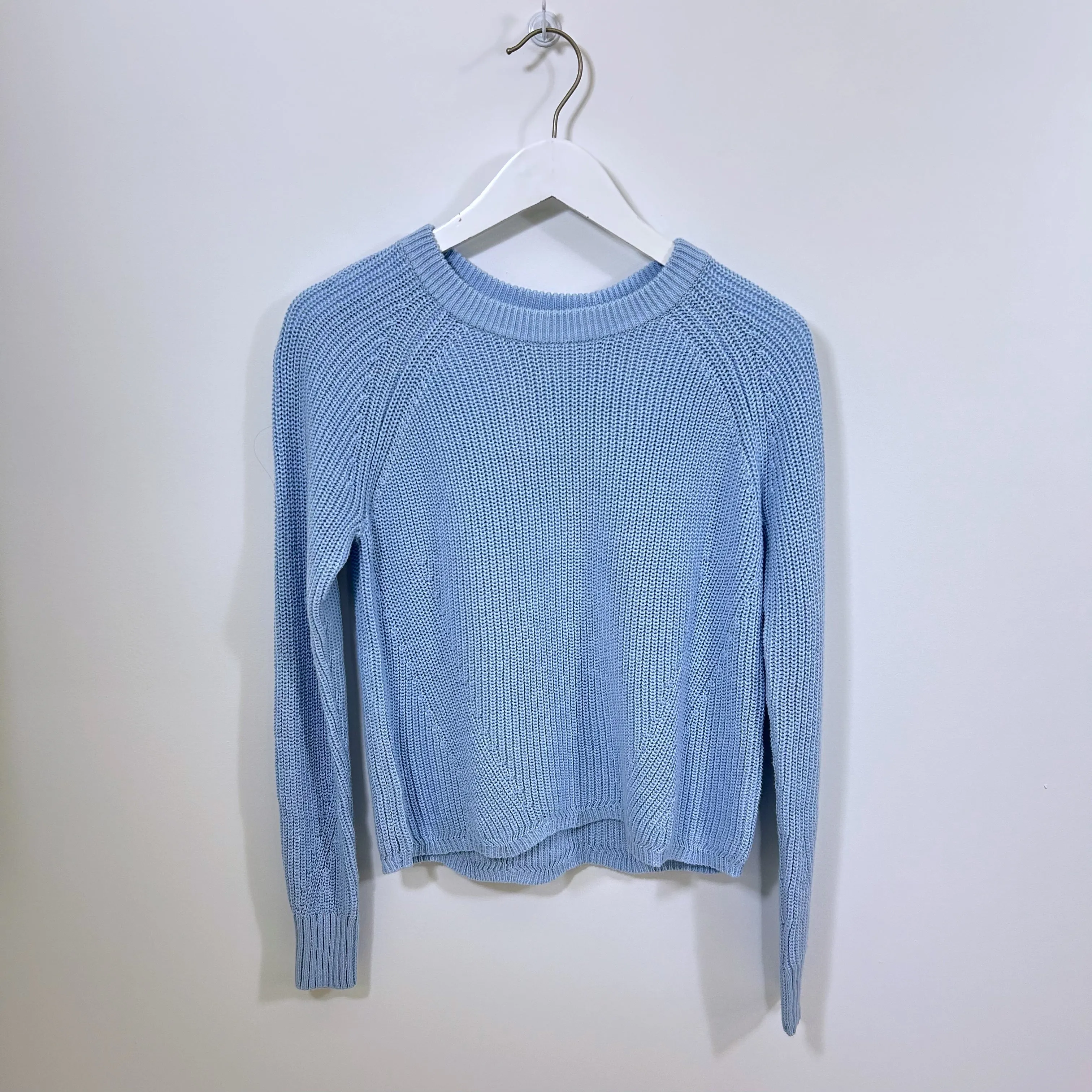 SCALLOP SHAKER SWEATER (GLACIER) - AUTUMN CASHMERE