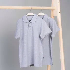 Short-Sleeve Polo Top 2 Pack - Grey