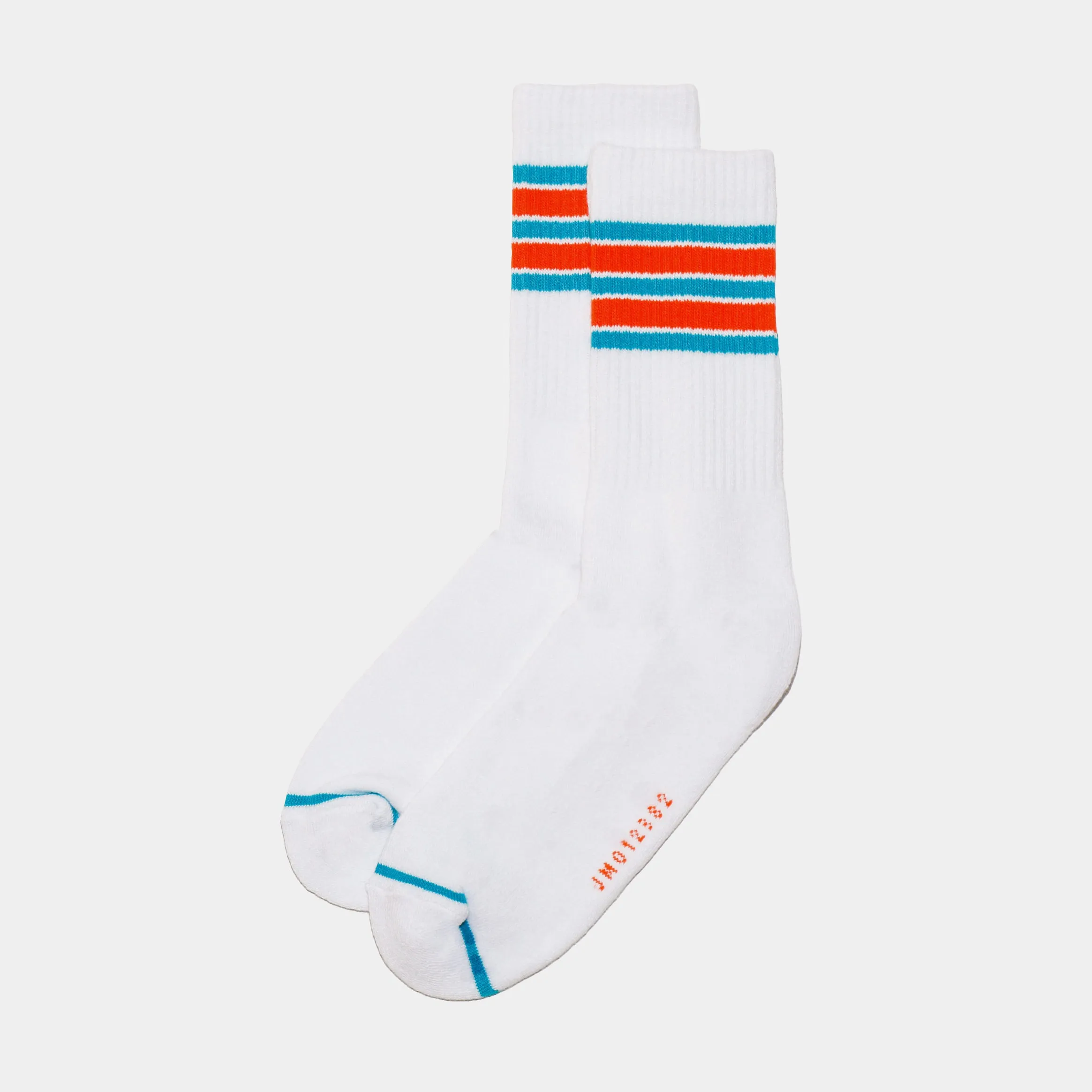 Striped Crew Socks Mens Socks (White/Purple)