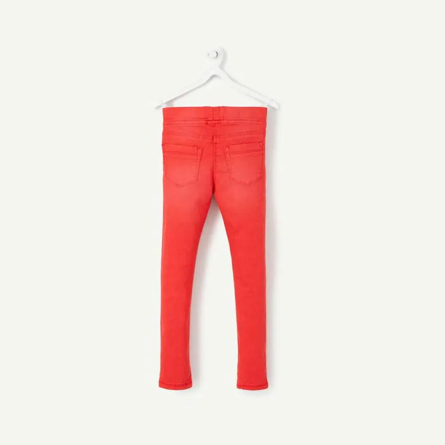 Tape A Loeil- kids' red ' treggings with stars and worn effects  TO878