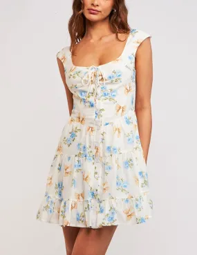 Tessa Bow Print Tie Front Dress