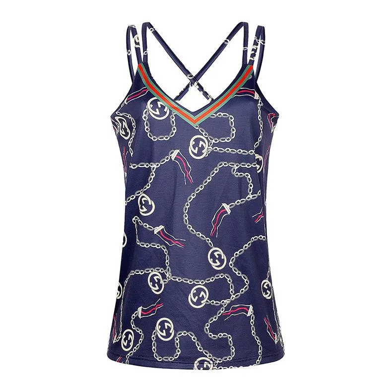 Women Chain Printed Sleeveless Tops