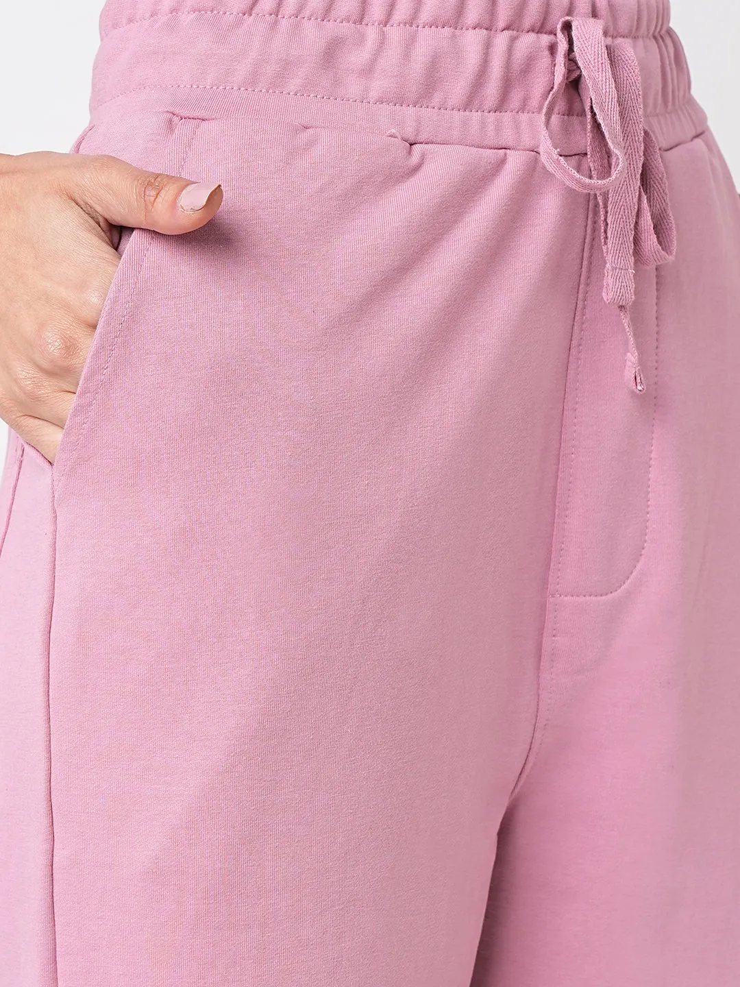 Women Dusty Pink High-Rise Athleisure