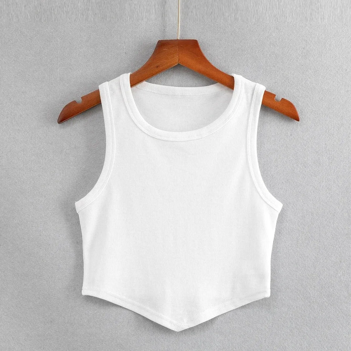 Women Solid Color Tank Top Blouse