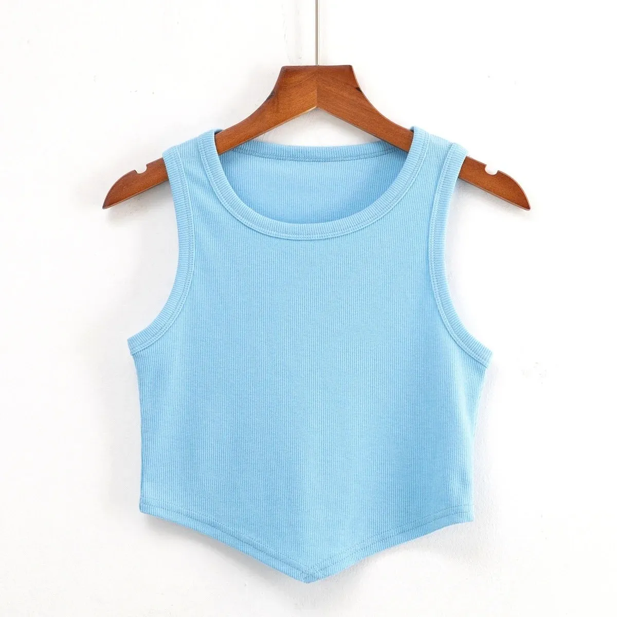 Women Solid Color Tank Top Blouse