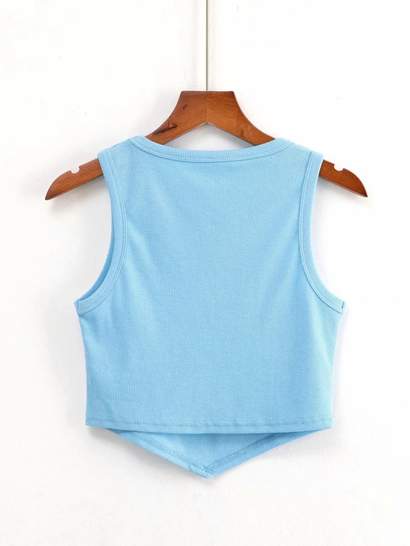 Women Solid Color Tank Top Blouse