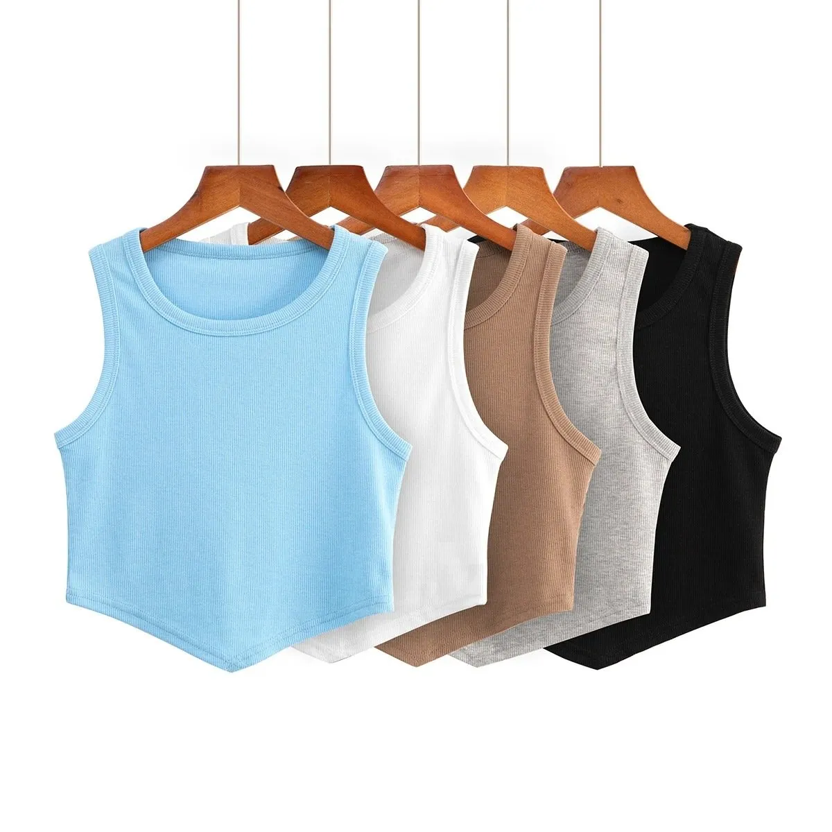 Women Solid Color Tank Top Blouse